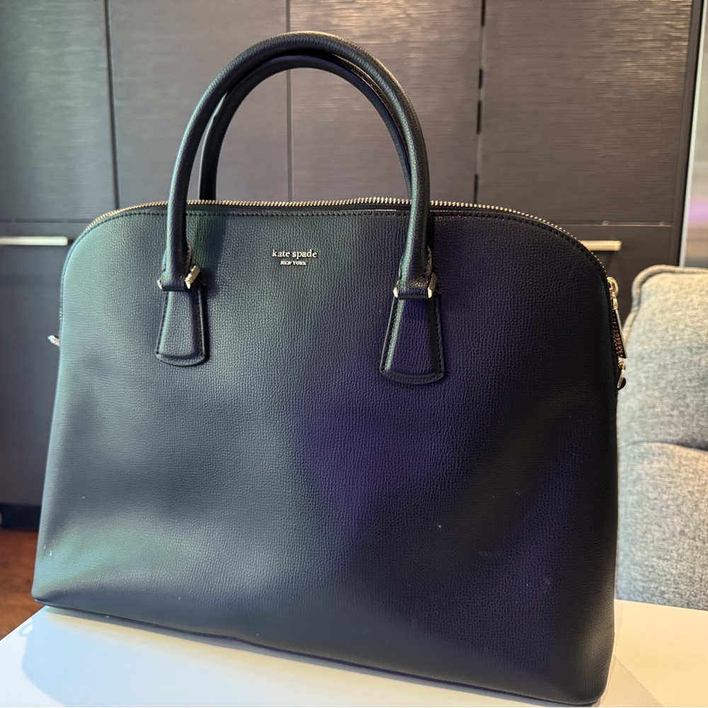 Kate Spade black Leather Tote/laptop bag